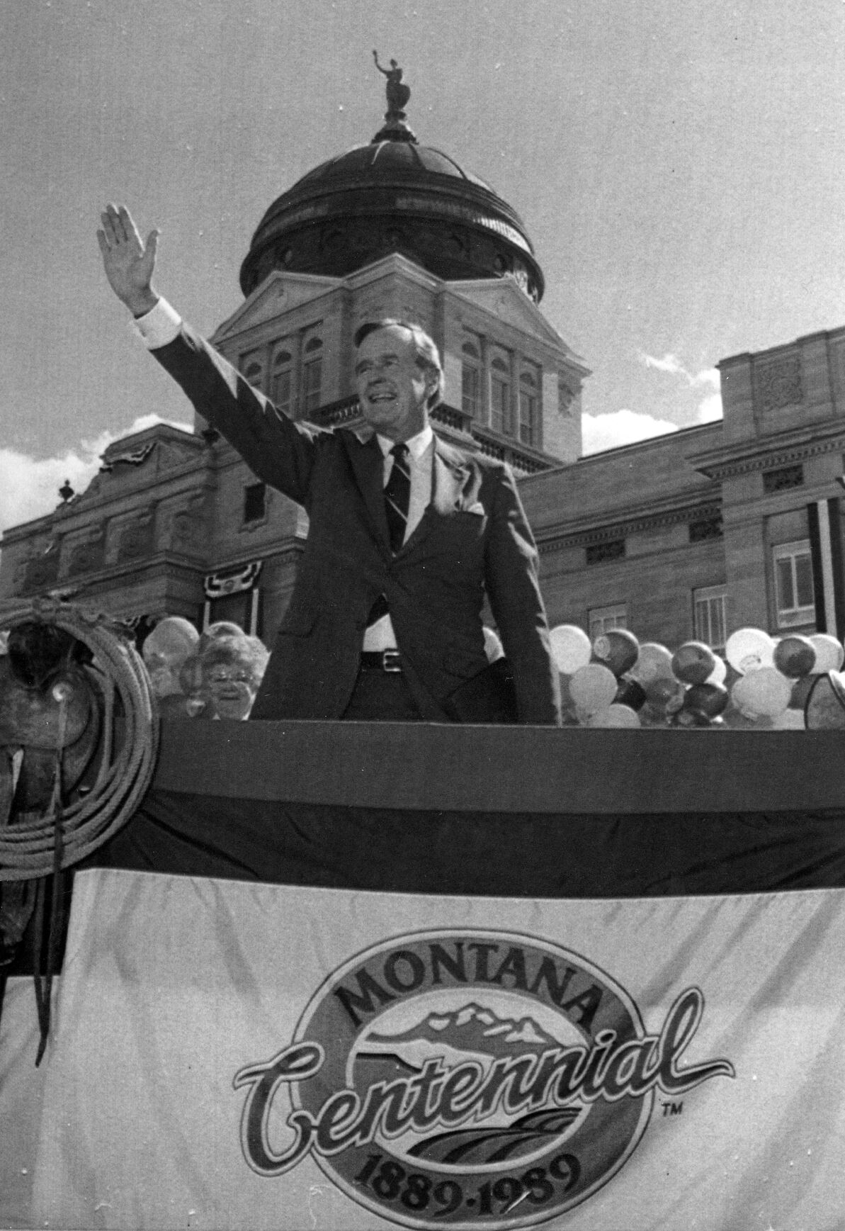 President George H.W. Bush at Montana State Capitol, 1989